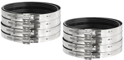 PATIKIL 6 Inch Flexible Pipe Coupling with Clamps, 2 Pcs 304 Stainless Steel No Hub Couplings Pipe Connector with Rubber Liner for PVC and Metal Pipes, Drain System