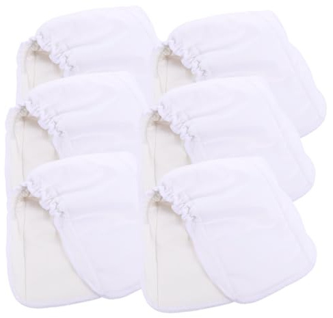 Milisten Wiederverwendbare Babywindeleinlagen Bamboo Cotton Waschbare Stoffwindel Einsätze Atmungsaktiv Saugstark Weich 6 Stück für Säuglinge Umweltfreundlich