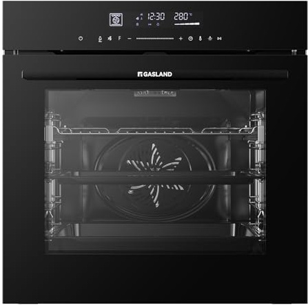 GASLAND ES616321TGB Forno da incasso 74L, Air Fry, Riscaldamento rapido, Display LED Full Touch, Pulizia del vapore acqueo, Soft Open & Close, Estratto telescopico, Pannello posteriore EasyClean, Nero