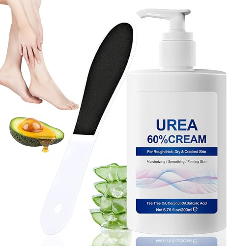 60 % Urea Cream fotkräm för spruckna hälar och torr hud, maximal styrka för hand och fot kroppsvård, förhårdnadsborttagare fotkräm fotvård