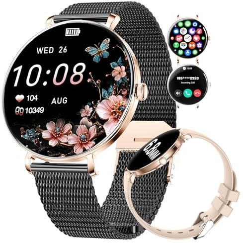 LIGE Smartwatch Donna con Chiamate, 1,43 AMOLED Orologio Fitness Ultra Sottile con 100+ Modalità Sportive, Ciclo Mestruale per Android iOS
