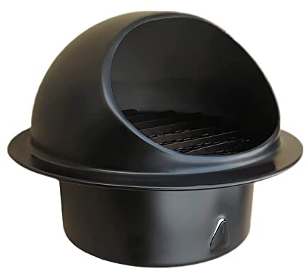Tapa de ventilación de pared de acero inoxidable 304 (1 pieza) - Rejilla de ventilación negra for campanas extractoras, ventiladores de baño y aires acondicionados de gas(110mm)