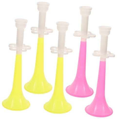 Abaodam 5piezas Altavoz De Plástico Trompeta Para Aficionados Al Deporte Matracas De Plástico Para Eventos Deportivos Para Estadios Fútbol y Colores Brillantes