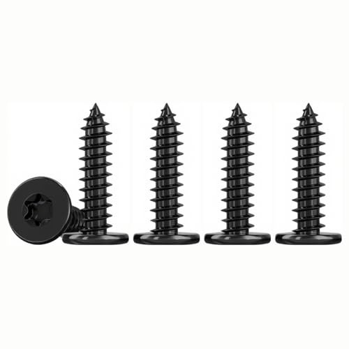 Drenky 50 Pezzi Viti Torx Nero M3x20mm in Acciaio Inox A2 V2A - Viti Autofilettanti a Testa Piatta Vite Legno Per Lavorazione Legno, Progetti Fai da Te e Assemblaggio Mobili