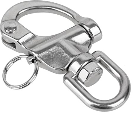 VPUPYILG Swivel Eye Snap Shackle 316 Stainless Steel Marine Boat Yacht Hardware 70 mm Silver