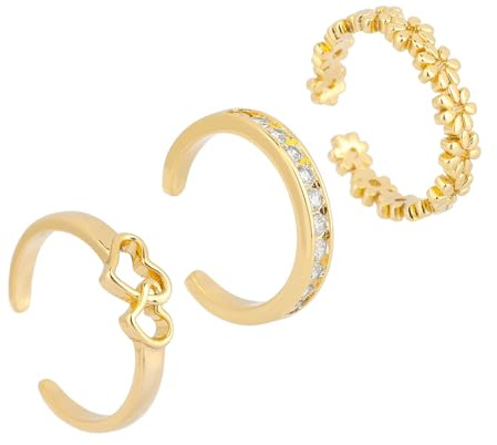 Mikovivi 3pcs Toe Rings for Women Gold