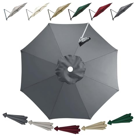 Générique 3/3.5m Auvent de Remplacement pour Parasol Déporté 8 Baleines Protection UV 50+ Toile De Rechange Rond Bâche pour Parasol en Polyester Imperméable Pour Cour,Jardin,Plage