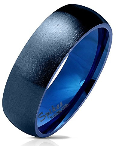 Bungsa Ringe für Damen & Herren - Silber, Rosegold, Gold, Blau, Schwarz - Damenring aus Edelstahl Matt - Edle Verlobungsringe, Freundschaftsringe & Partnerringe