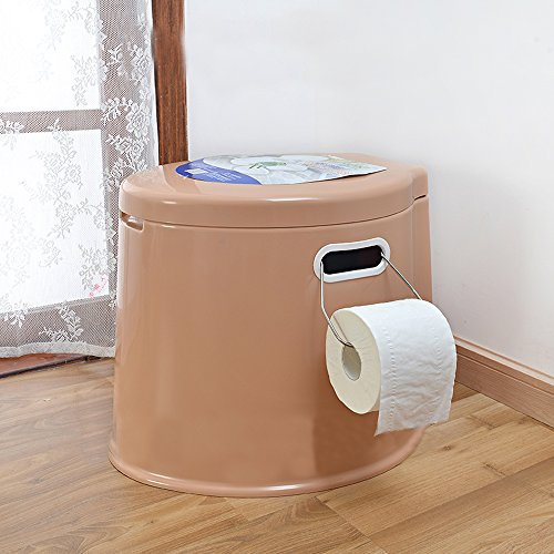 6L Large Portable Compact Toilet Potty Loo for Camping Pool Caravan Picnic & Festivals (Coffee)