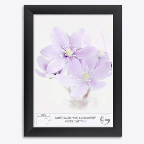 Online-GalleryKing Holz Bilderrahmen 56 x 75 cm in Schwarz matt | Foto | Poster | Puzzle | Galerie | Rahmen