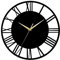 Warmiehomy Reloj de pared grande redondo de 30 cm, reloj de pared vintage con números romanos silencioso, sin tictac, para el hogar, jardín, oficina, restaurante, hotel, negro, puntero dorado