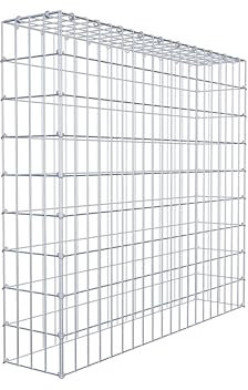 GABIONA Gabione zur Erweiterung (L x H x T cm: 100 × 90 × 20) – Steinkorb aus 4 mm Draht, C-Ring Verschluss mit Gratis-Zange – für Erweiterung in der Höhe, ohne Bodengitter – Gabionenzaun