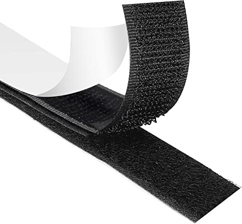 Scratch Autocollant Double Face-8Mx20mm-Adhésif Puissant-2 Rouleaux (8M Crochet + 8M Boucle)-Ruban Autocollant tissu-Double Face-Idéal pour moustiquaires, tapis et cadres