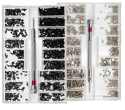 2 Boxen Mikro Reparaturschrauben Winzige Schrauben Edelstahl Schrauben Sortiment Kit Mikro schrauben Edelstahl Reparaturschrauben Set 18 Größen mit Schraubendreher für Brillen Laptop Schmuck Uhren