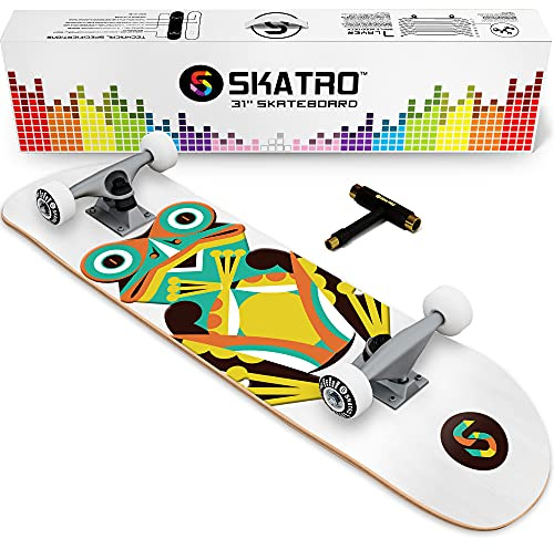 SKATRO - Pro Skateboard, 78,7 cm, komplettes Skateboard, Alter: Erwachsene, Jungen, Mädchen, Anfänger und Kinder.