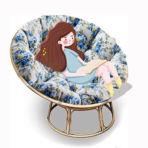 SRHWBF Papasan-Kissen Papasansessel Kissen Papasan-Sitzkissen Stuhlkissen Für Innen Balkon Draus Schaukelstuhlkissen (NUR Kissen) (F26 Ø150cm/59 in)