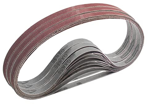 FEIHU Bandas de lija 9 x 533 mm.5 granos mixtos (6X40 /80/120/180/320) para mini lijadoras de banda. Para lijar/pulir grietas, metal, tubos de acero
