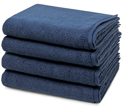 Ross - 4 teiliges Frottier-Set - Sensual Skin (4 X Handtuch im Set) - 500 g/m2 - Baumwolle - Walkfrottee - saugstark - weich und flauschig - Nachtblau