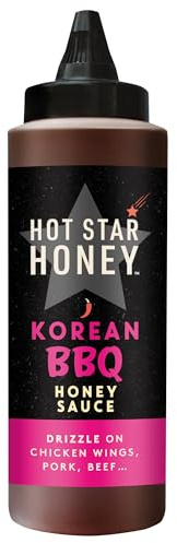 Hot Star Honey Korean BBQ Honey Sauce – Sweet Honey Sauce with Soy & Korean Pepper Paste – 100% Natural, No Additives – Perfect for Chicken Wings, Beef, Noodles & Stir-Fry – Made in UK – 325g
