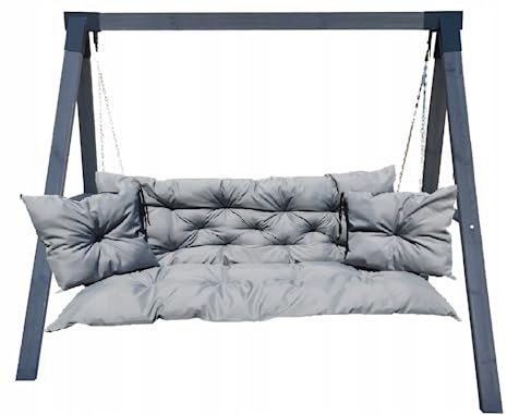 Waterproof Outdoor Palettenkissen | Hollywoodschaukel Auflage | Bankauflage | Sitzkissen and Rückenkissen | Pallettenpolstern | Lounge Kissen Outdoor 180 x 110 cm(180 x 50 x 60 cm) Inkl. 2 kissen Grau