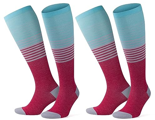 GoWith 2-1 Paar Bambus Kompressionsstrümpfe Damen & Herren (15-20 mmHg Klasse 1) Stützstrümpfe, Thrombosestrümpfe, Kompressionssocken, Plantarfasziitis Socken für Sport, Schwangerschaft 3590