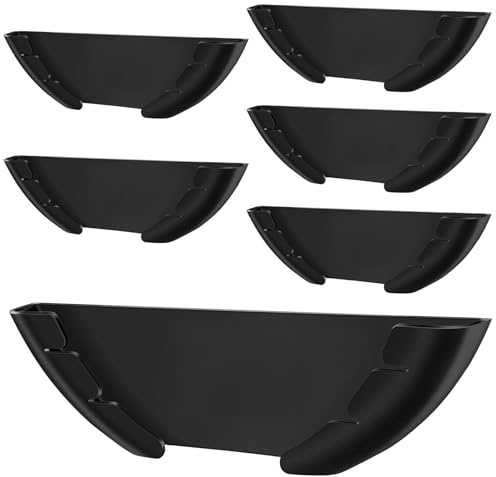 Dedjgoo 6Pcs Universal Pot Lid Organizer Self Adhesive Wall Mounted Pot Lid Holder Pan Lids Organizers Inside Cabinet Door Wall Mount Pots Top for Kitchen Cupboard, Fits 6 to 13 (Black)