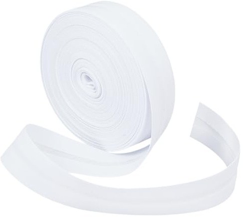 BENECREAT 10 m Einfach Gefaltetes Schrägband, 20 mm Breites Weißes Schrägband, Saumband Zum Nähen von Kleidungsstücken, Nähen, Rohrleitungen, Quilten