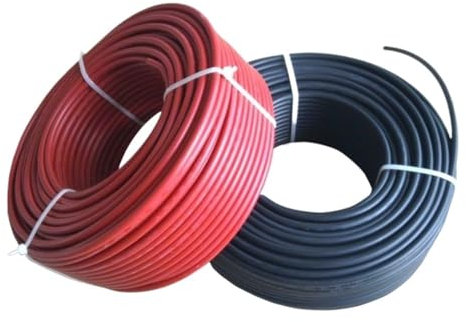 10 m/Rolle Solar-PV-Kabel, 1500 V, 4 mm2/6 mm2 (12/10 AWG), Kabelverlängerung, rot, schwarz, XLPE EN50618 H1Z2Z2-K mit TÜV for Solaranlage (Color : 6.0mm2 with M-C-4)