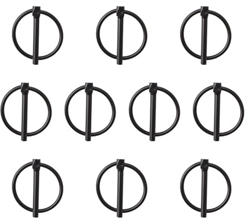 INCREWAY Lynch Lot de 10 goupilles de verrouillage en acier au carbone de 4,5 mm pour remorque, ferme, pelouse, noir