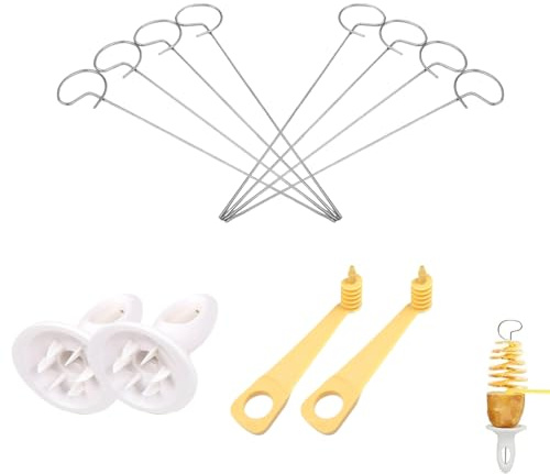 SUpoetry 12 Stück Spiralschneider Kartoffel, Kartoffel Spiralschneider, Rettichschneider Spiralschneider, für Kartoffelgrillfeste, Pommes Frites, Partys Usw Verwendet Werden