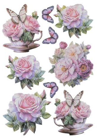 Ideen mit Herz Feuille d'autocollants 3D En relief Gaufrage de qualité supérieure avec effet 3D Images de fenêtre Scrapbooking Feuille DIN A4 avec de nombreux motifs (fle