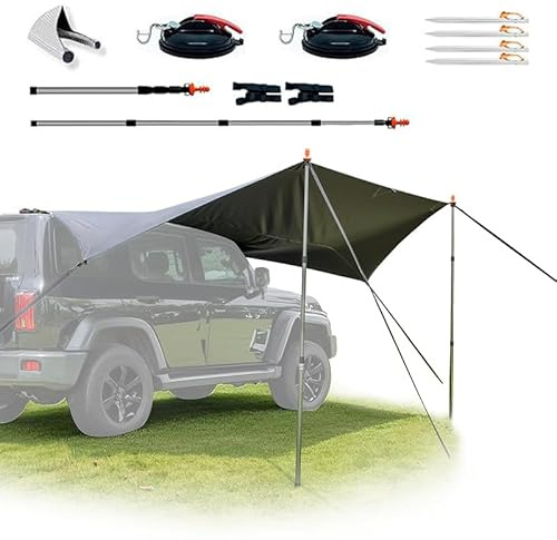 Unikka ComfortX Motor Tarp: UV Protection, Waterproof, Universal Fit with Suction Cup and 4/6mm Keder Mounting für Camper, Wohnwagen, SUV und Campingbusse