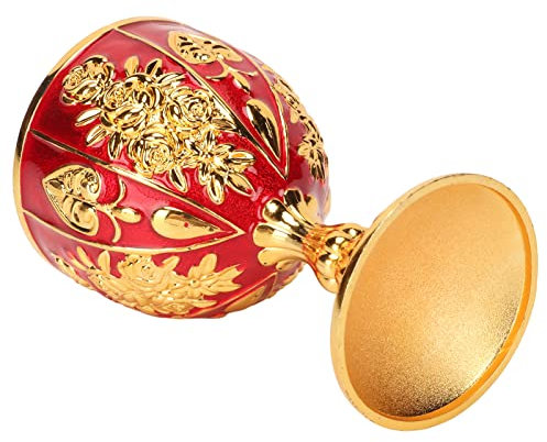 Yosoo Geprägter Blumen-Goldkelch, Zinklegierung, Emaille-Weinkelch, Breite Anwendung, Exquisite Farben für Pub-Geschenke (Goldrot)