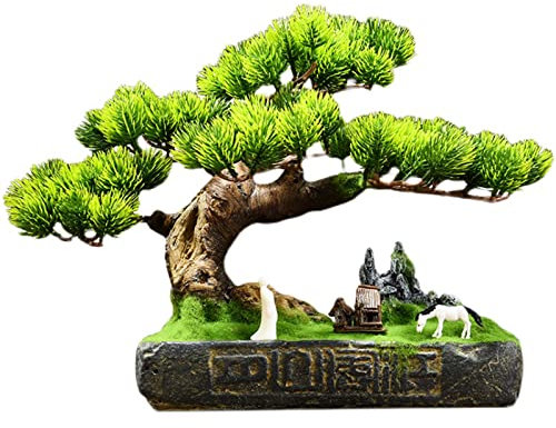 Künstliche Bonsai-Baum Bonsai-Kiefer, künstliche Topfpflanzen, Zimmerpflanzen, künstlicher Bonsai, Innendekoration for Badezimmer, Zuhause, Küche, Büro, Feng Shui-Dekoration Feng Shui Deko ( Color : G