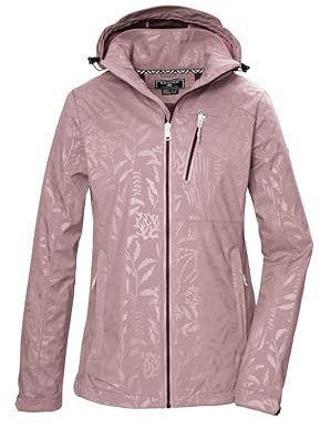 killtec Donna Giacca softshell/giacca da esterno con cappuccio senza zip KOS 122 WMN SFTSHLL JCKT FLORAL, woodrose, 44, 42846-000
