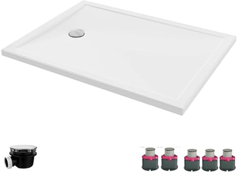 Receveur de douche 120 x 90 cm JACOB DELAFON Gaspard bonde à gauche + bonde + kit