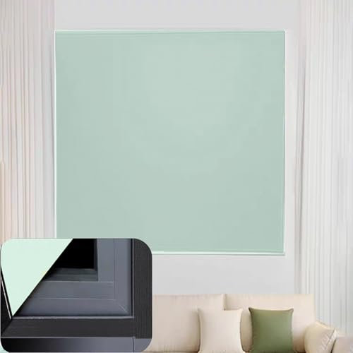 Rollos für Fenster Ohne Bohren 35 x 125 cm, Beschichtung Sonnen, Einfache Installation, Maßgeschneiderte Größe Verdunkelnd Rollos für Fenster Tür, mit Klettband für Fenster Türen, Grün