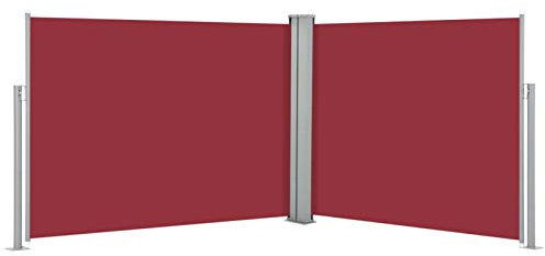 Iiaky Ausziehbare Seitenmarkise Rot 140 x 1000 cm Balkon Sichtschutz Sonnenschutz Terrasse Sichtschutz FüR Den Garten Senkrechtmarkise AußEn