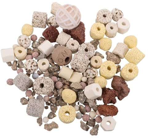 Happyyami Fish Tank Pond Cleaning Ceramic Filter Media Balls Rings Kit Aquarium Accessories for Clean