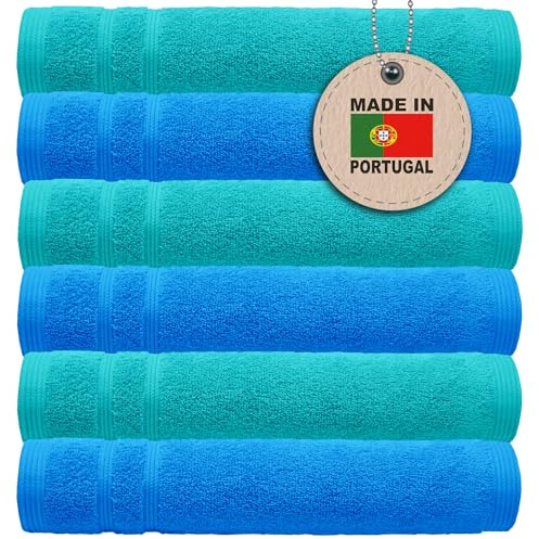 Lashuma Baby Waschlappen Set weich 30x30 cm, London kleine Gästehandtücher Blau - Grün