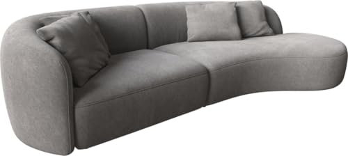 DELIFE Sofa Mairi Mikrofaser Grau 330x160 cm