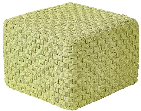 Beliani Outdoor Pouf Kunststoff grün 50 x 50 cm quadratisch handgewebt für Garten Nalli
