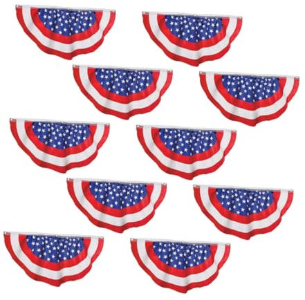 MILISTEN 10St amerikanische Flagge usa plissierte fanflagge amerikanische us-flagge patriotische flagge der usa terassendeko aussendeko slice kreatives gartenbanner Party Ammer Polyester