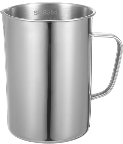 Garneck Laboratory Measuring Cup Beaker with Scale Graduated Measuring Cup for Liquid and Solid Components Easy-to-Read Markings Reusable for Kitchen Chemistry Class and Lab Use