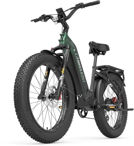 LANKELEISI MG600 Plus E-Bike Fatbike 26 Zoll mit 48V20Ah Akku, Bis zu 150KM | mit Umschaltbarer Sensor, 26x4.0 Zoll, 250W Heckmotor, 8-Gang Schaltwerk, Elektrofahrrad SUV Citybike für Damen u. Herren