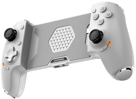 AARONMEI Controlador de juego telescópico para teléfono móvil con sensor Hall, conexión inalámbrica tipo C, modo dual para PS5, iOS, Android, HarmonyOS (blanco)