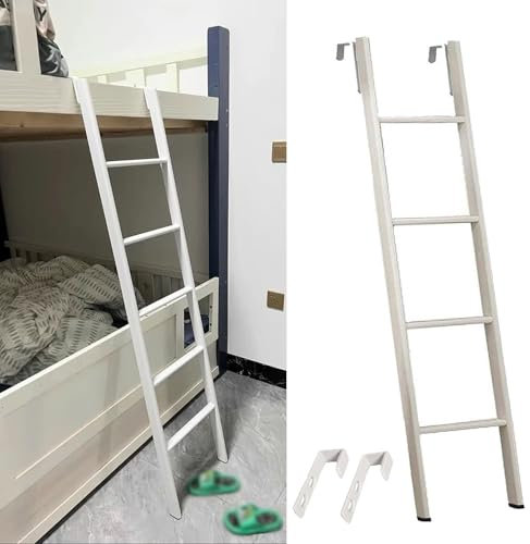 CMYUN Hochbett Leiter Etagenbettleiter für Kinder Und Erwachsene, 116 120 125 130 135 140 150 160 170 cm Metall-Trittleiter, Dachbodentreppe, Wohnmobil-Etagenleiter/Wohnheim-Anlegeleiter(130cm/50)