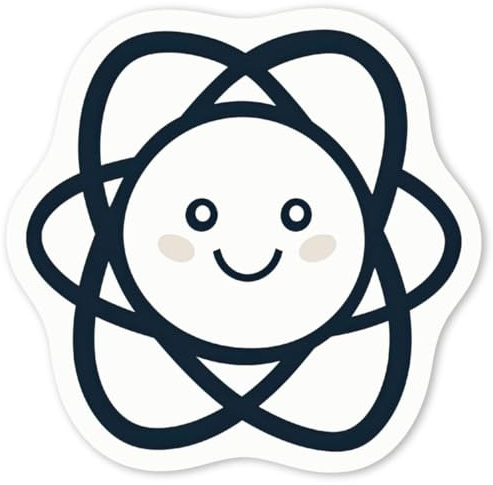 Azeeda 4 x 'Baby Atom Logo' White Premium Vinyl Decal Stickers – Waterproof, Durable & Easy to Apply - for Car Bumpers, Windows, Bins & More - Small (50mm) (DW00132352)