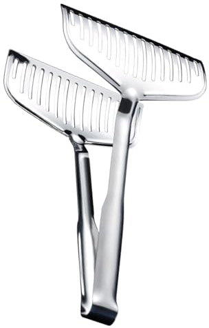 Cooking Tongs, Grill Food Tweezers, Non-Slip Grip Spatula, Stainless Steel Clamping Tool, for Outdoor Barbecue and BBQ Steak Bread Fish Grilling Accessories Use, 6.3x11.81 inches