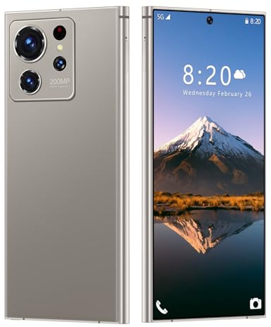 WMDMJT Smartphone S26 Ultra con penna integrata, 16 GB di RAM, 1 TB di ROM, telefono sbloccato 5G, Android 14.0, fotocamera con zoom da 72/108 MP, batteria a lunga durata da 8000 mAh,Grey-1TB